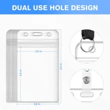 10-20 Pack Badge Holders - Vertical Clear ID Badge Holder With Waterproof Resealable Zip For Proximity Cards, RFID, Credit Cards, 2.5" X 3.4" - 均碼 - 查看 5
