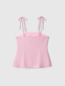 Women's Solid Color Fashion Bow Decor Camisole Top