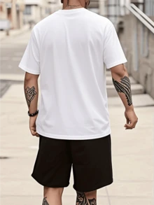 Men's Graphic Tee Spooky Glowing Eyes Monster Face  Summer Casual Short Sleeve Crew Neck TShirt For Men's Fashion - 白色 - 查看 2