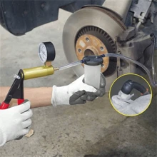 Outil de réparation et de remplacement de l'huile de frein de voiture, dispositif de test de pompe à vide à main, kit d'outils d'échappement d'embrayage hydraulique de voiture avec adaptateur et boîte à outils (rouge)