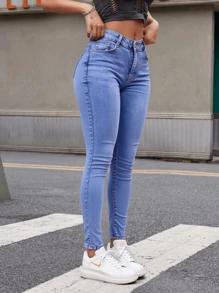 Jeans pitillo de cintura alta