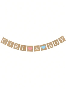 1 pezzo/2 pezzi/Set Banner per la scoperta del sesso del bambino Boy or Girl in carta kraft vintage per decorazione festa festa di nascità