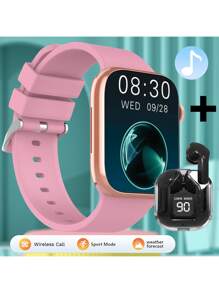 Multifunctional Smart Watch - Music Player, Phone Call, Message, Weather, Step Counter, With Wireless Earbuds
