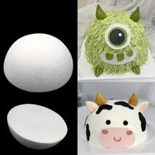 1pc White Solid Foam Half Ball,Handmade DIY Flower Arrangement,Wedding Decoration, Cake Mold,Shopping Mall Decoration,Wedding Scene Balls,Painting Diy Early Education Solar System Making Semicircular Foam Balls,Flower Arrangement Foam Balls,Semicircular Ball Wedding Road Flowers,Flower Arrangement Balls,Wedding Props