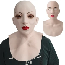 Masque en silicone nouveau visage de vieil homme capuche vieux grand-père accessoires faciaux en latex déguisement complet drôle