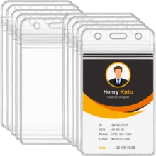 10-20 Pack Badge Holders - Vertical Clear ID Badge Holder With Waterproof Resealable Zip For Proximity Cards, RFID, Credit Cards, 2.5" X 3.4" - 均碼 - 查看 1