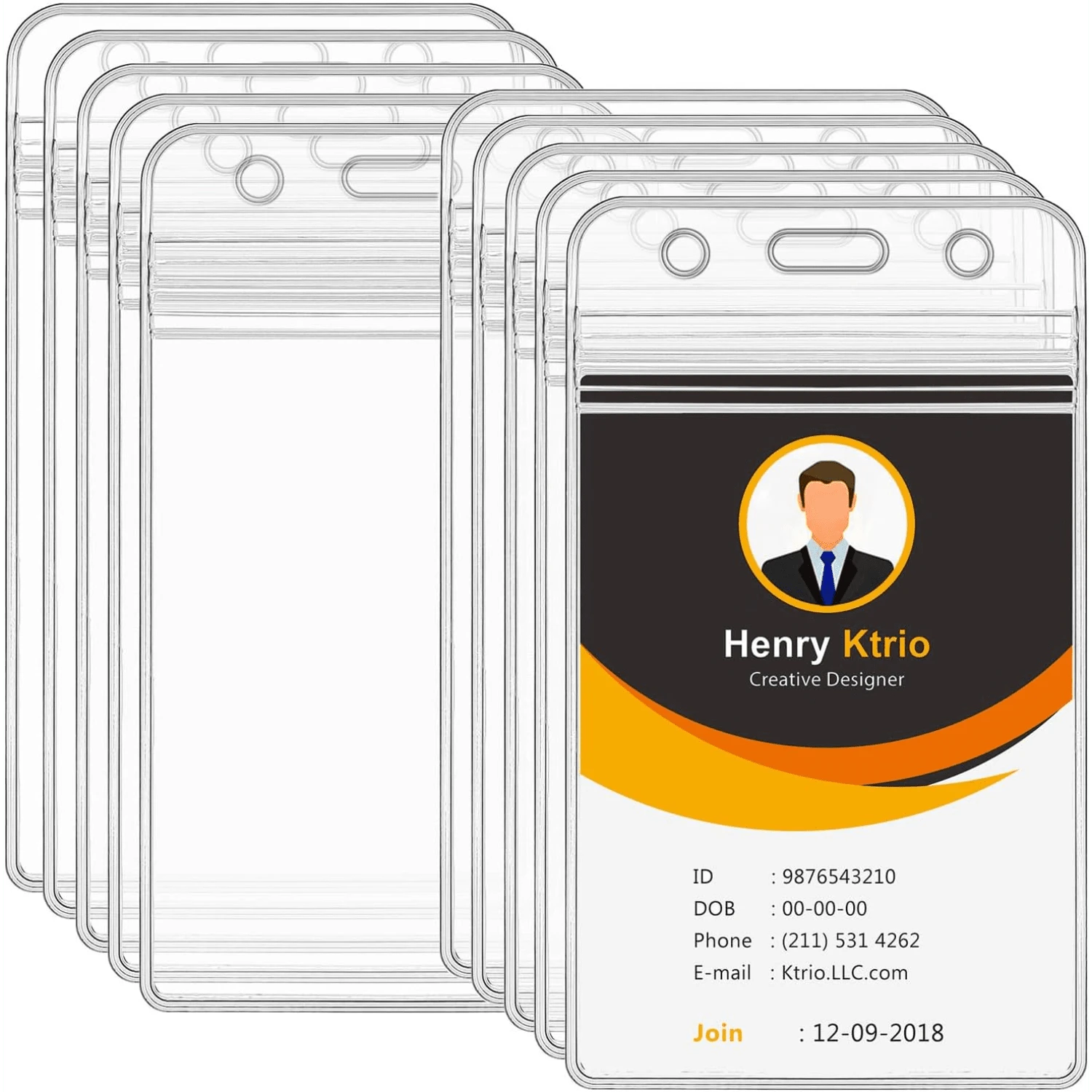 10-20 Pack Badge Holders - Vertical Clear ID Badge Holder With Waterproof Resealable Zip For Proximity Cards, RFID, Credit Cards, 2.5" X 3.4" - 均碼 - 查看 1