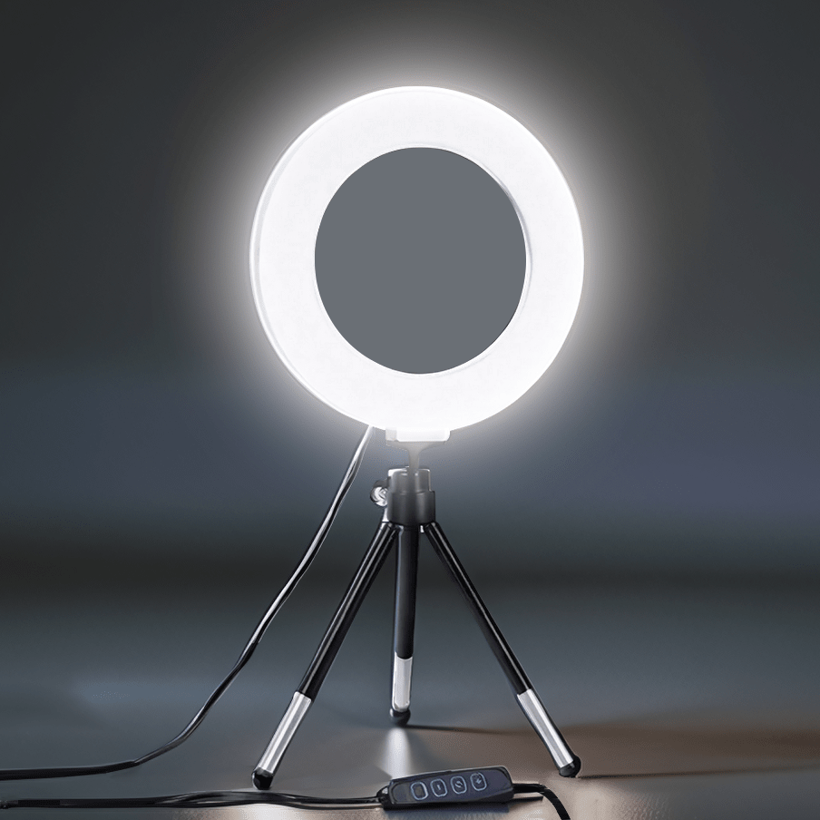 Adjustable Phone Live Streaming Ring Light With Stand - USB-Powered 5000K Warm Color Temperature, 3 Color Modes (Warm/Cool/Natural), 360° Rotating Desk Photography Light For Vloggers, Youtubers, Online Classes & Virtual Meetings, Vlogger Gear, Modern Light Design, Flexible Positioning Suitable For Photography, Video Recording, Live Streaming, Zoom Meeting, Vlogging, With Stand Selfie Light Phone Light