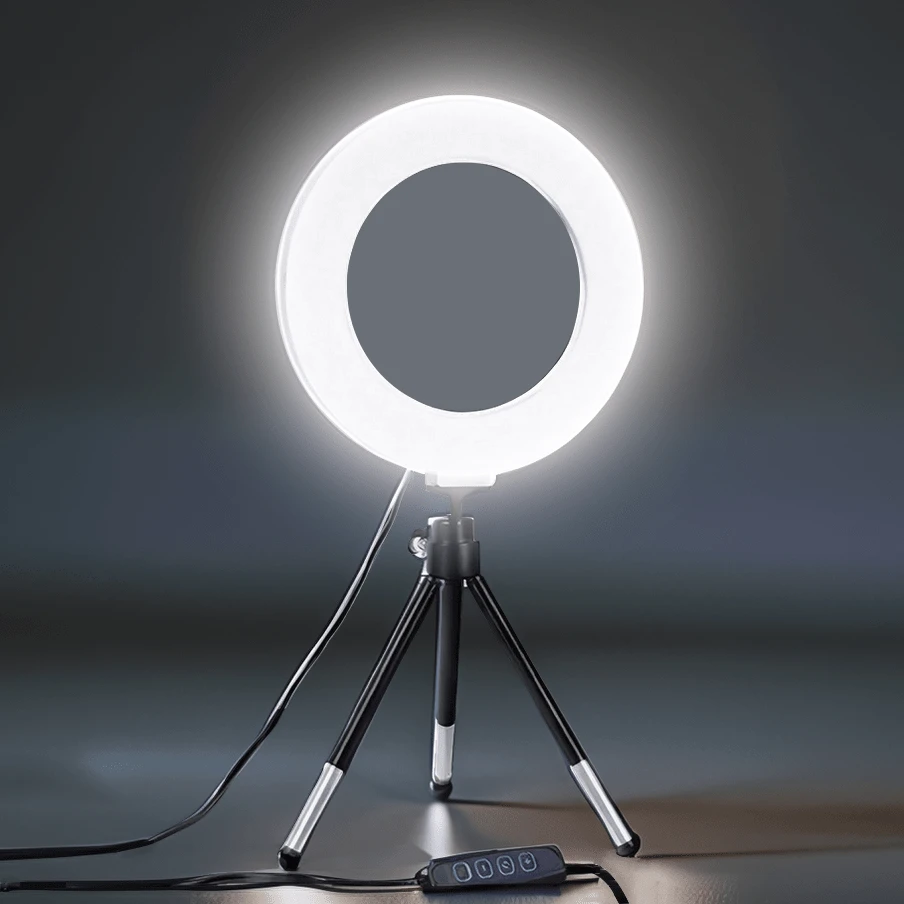 Luce a onde regolabili per live streaming del telefono con stelo - Temperatura del color di riordino 5000K con filtro USB, 3 modalità di colore (Warm/Cool/Natural), luce fotografica da scrivania da 36° per vlogger, youtuber, lezioni on-line e virtual, ingranaggio per Vlogker, design moderno della luce, posizionamento flessibile adatto per fotography, registrazione video, live streaming, riunioni a tema, vand, luce per autoadesiva del cellulare