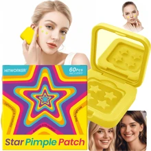 60 parches de hidrocolloid para el acné - suaves, no irritantes, cubren el acné y las imperfecciones - parches de estrellas para el acné, esenciales para el cuidado facial que incluye un espejo y estuche de transporte, consejos de belleza para fiestas, adecuado para todo tipo de pieles