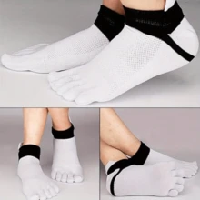 Local Delivery- [Toe Separator Fitness Socks] 6 Pairs Of Unisex Cotton 5-Finger Sports Socks, Breathable Knit Athletic Ankle Socks With Toe Separator Design For Jogging, Biking, Golf, Fitness & Travel
