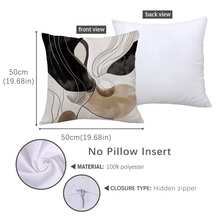 MEMNUN 4pcs Modern Bohemian Khaki & Black Geometric Print Pillow Covers, 17.7*17.7in(45*45cm)/19.69*19.69in(50*50cm)/15.75*15.75in(40*40cm) [Single-Sided Printing], Polyester Home Decor Cushion Covers For Sofa, Bed, Car, Suitable For Daily Use Or Luxury Minimalist Home Decoration - Multicolor - View 6
