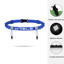 WRELS 1pc Marathon Belt Race Number Band - Lightweight, Free, Convenient, Adjustable Size And Reflective Design - No Pressure For Running At Night, Suitable For Running, Cycling, Triathlon, Marathon