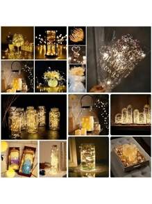 1串10/20/30/50/100颗LED灯珠，长度可选1米/2米/3米/5米/10米，电池盒供电，适用于日常装饰、花卉装饰、婚礼、节日、派对场景、圣诞装饰、家居圣诞礼物、圣诞装饰品