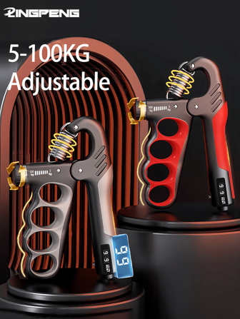 5-100kg Adjustable Grip Strengthener, Gym Wrist Exerciser, Hand Grip Strengthener, Muscle Recovery, Fitness Hand Strength Training Gym Accessories, Deporte, Gimnasio, Ejercicio En Casa