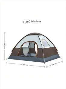 Portable Pop-Up Tent, Hydrophobic Polyester & Glass Fiber, All-Season Round Zippered Shelter With UV Protection For Outdoor Camping, Portable Shelter Spacious Interior Tent Durable Outdoor Tent, Camping Tent