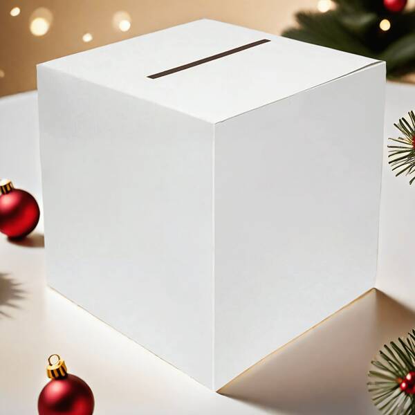 Solid White Card Box - Exquisite Voting Box For Wedding Reception & Graduation Ceremonies, Multi-Purpose Portable Decoration With Name Suggestion, Gift Box, Money Box, Storage Box, Party Supplies, Birthday Decorations