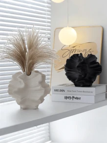 Vase décoratif en résine minimaliste moderne et créatif, décoration pour salon, entrée, cabinet TV, bureau, bureau à domicile, pot à fleurs de style artistique de luxe léger, décoration de table à thé, de cabinet TV dans le style wabi-sabi domestique
