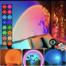 16色日落投影灯，带遥控器，浪漫日落投影仪，彩虹投影夜灯，日落变色灯，送给女朋友的礼物