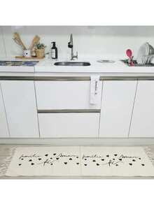Large Kitchen Rug 3 Pieces Geometric Fringe Runner Kit 100% Raw Cotton Printed Thick Plush Kitchen Set Love Family Faith - Gia đình tình yêu hình học đức tin Runner - Xem 4