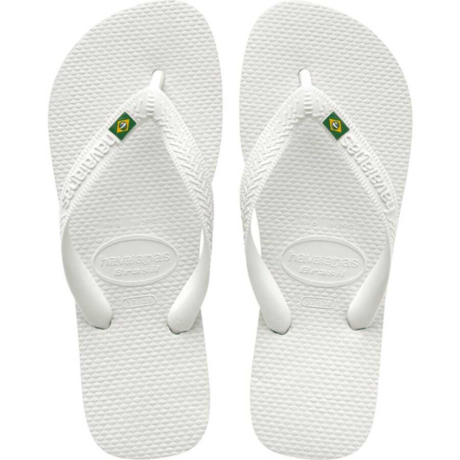 Havaianas Flag Flip Flops Brazil Sandal Men Women - White - View 1