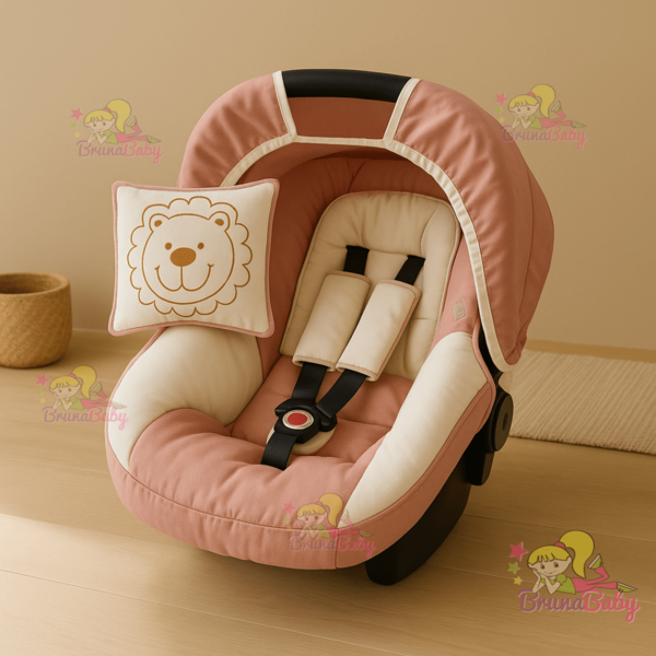 Kit Capa para Bebê Conforto + Capota + Protetor de Cinto + Travesseirinho para Menino e Menina