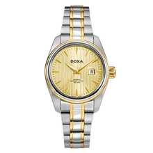 Ceas mecanic de damă DOXA - Cadran galben, carcasă din oțel inoxidabil și placată cu aur (Model D123TCM) - Ceas automat Business Elegance - Aur - Vizualizare 2
