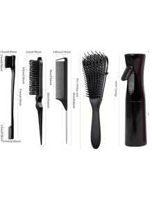5pcs/Set Unisex Fashionable Mini High Pressure Continuous Spray Bottle, Fine Mist Hydrating Spray Bottle, Travel Cosmetic Sprayer, 8-Claw Massage Brush, Multi-Function Curling Hair Brush, Hair Styling, Hair Stuff, Comb Hair ,Hair Accessories, Hair Styling Kit, Hair Tool Kit, Hairstyling Set