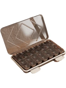 Organizador de píldoras de 7 días con 4 tomas diarias (mañana/mediodía/noche/hora de acostarse) - Planificador semanal de medicamentos portátil y amigable para viajes, diseño amigable para personas mayores y regalo del Día de la Madre