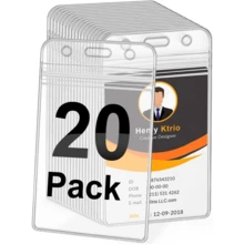 10-20 Pack Badge Holders - Vertical Clear ID Badge Holder With Waterproof Resealable Zip For Proximity Cards, RFID, Credit Cards, 2.5" X 3.4" - 均碼 - 查看 12