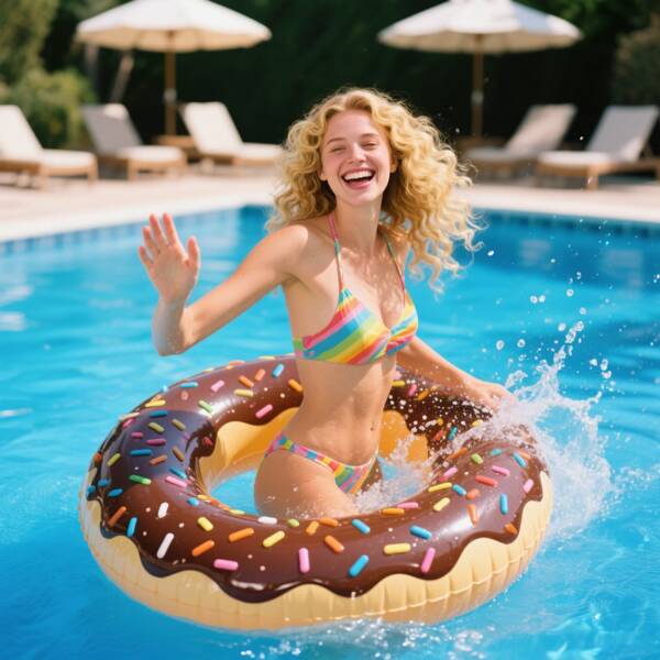 1 pezzo Ciambella gonfiabile circolare per piscina, oggetto galleggiante, disponibile in rosa e marrone, adatto per spiaggia, mare, regali di compleanno, feste di vacanza, regalo estivo, divertimento e relax per adulti in vacanza