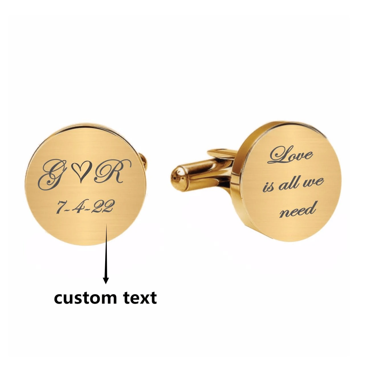 Custom Cufflinks, Engraved Cufflinks, Gold Cufflinks, Custom Cufflinks, Groomsmen Gifts, Gifts For Him, Dad Gifts
