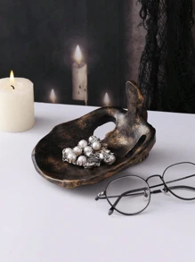 Resin Creative Halloween Skull Craft Home Decoration, Office Desktop Ornament, Glasses Storage Rack Decorative Figurine Best Gifts Birthday