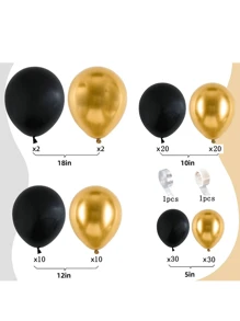 126 pezzi Set Arco di Palloncini Nero e Oro, Set Ghirlanda di Palloncini Neri e Dorati in Metallo, Palloncini Neri e Dorati di Diverse Dimensioni 18/12/10/5 Pollici, Adatto Per Laurea, Compleanno, Anniversario, Addio al Celibato, Decorazione di Sfondo, Palloncini per Feste Nere, Palloncini in Lattice di Alta Qualità, Non Facili da Scoppiare, Applicabile Per Decorazione di Feste, Decorazione di Compleanno, Decorazione di Ognissanti, Tema Gotico, Eventi Eleganti, Feste per Adulti, Cerimonia di Laurea, Decorazione di Matrimonio, ecc.