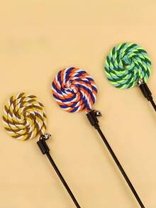 Multi-Color Cat Teaser Stick Toy, Bell Decor Interactive Wand Toy For Cats To Exercise And Play - Multicolor - View 7