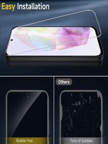 2pcs Tempered Glass Screen Protector & 1pc Clear Phone Case Compatible With IPhone/Compatible With Samsung Galaxy/Mi/Redmi/Honor. High Definition Glossy Surface, Explosion-Proof, Automatic Adsorption, High Hardness, Full Coverage, Skin-Friendly
