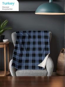 Manta de felpa ultra suave - 100% poliéster | Ligera, cálida y transpirable | Disponible en 100x150, 130x220, 150x200 cm | Cómoda para cama, sofá y viaje - Azul Marino - Ver 1