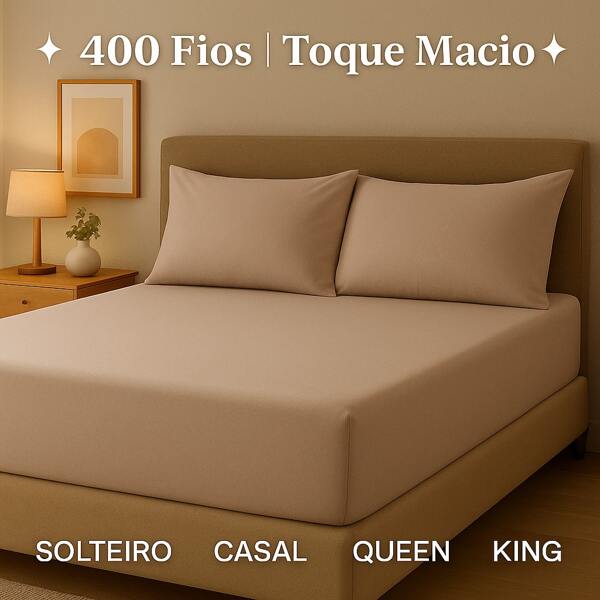 Jogo de Cama 400 Fios King / Queen / Casal Padrão / Solteiro Lençol + Fronhas