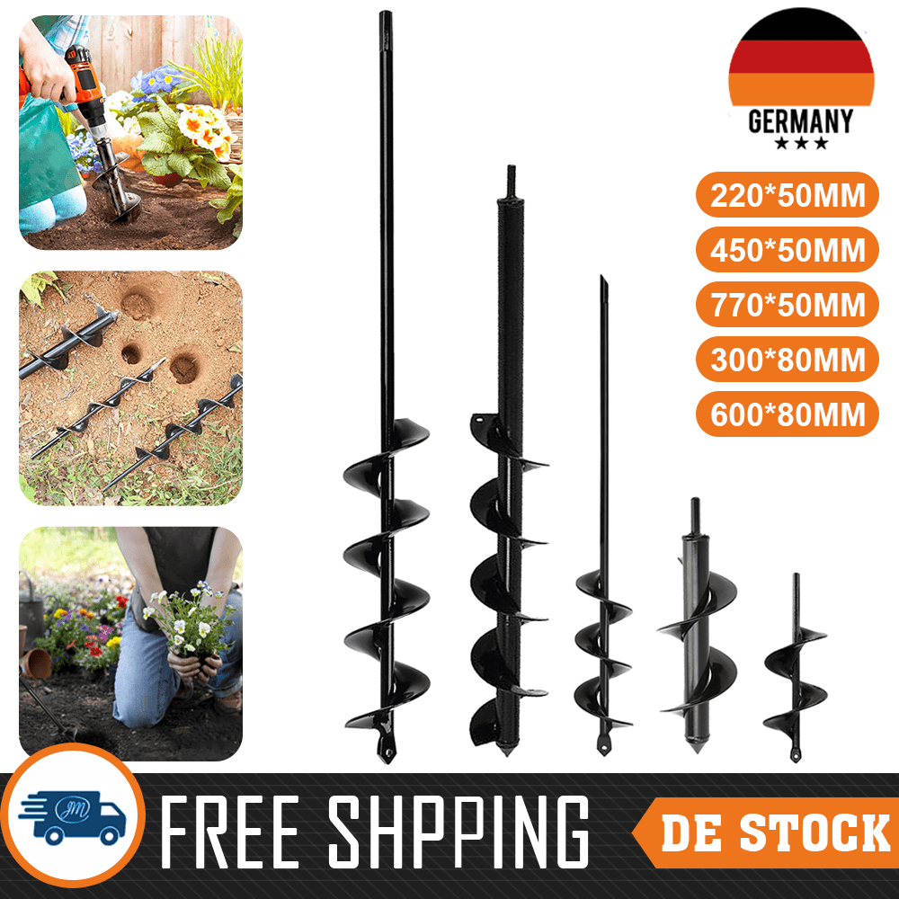 Gartenbohrer Erdbohrer für Bohrmaschine Garten Schnecken Spiralbohrer Schnurlos