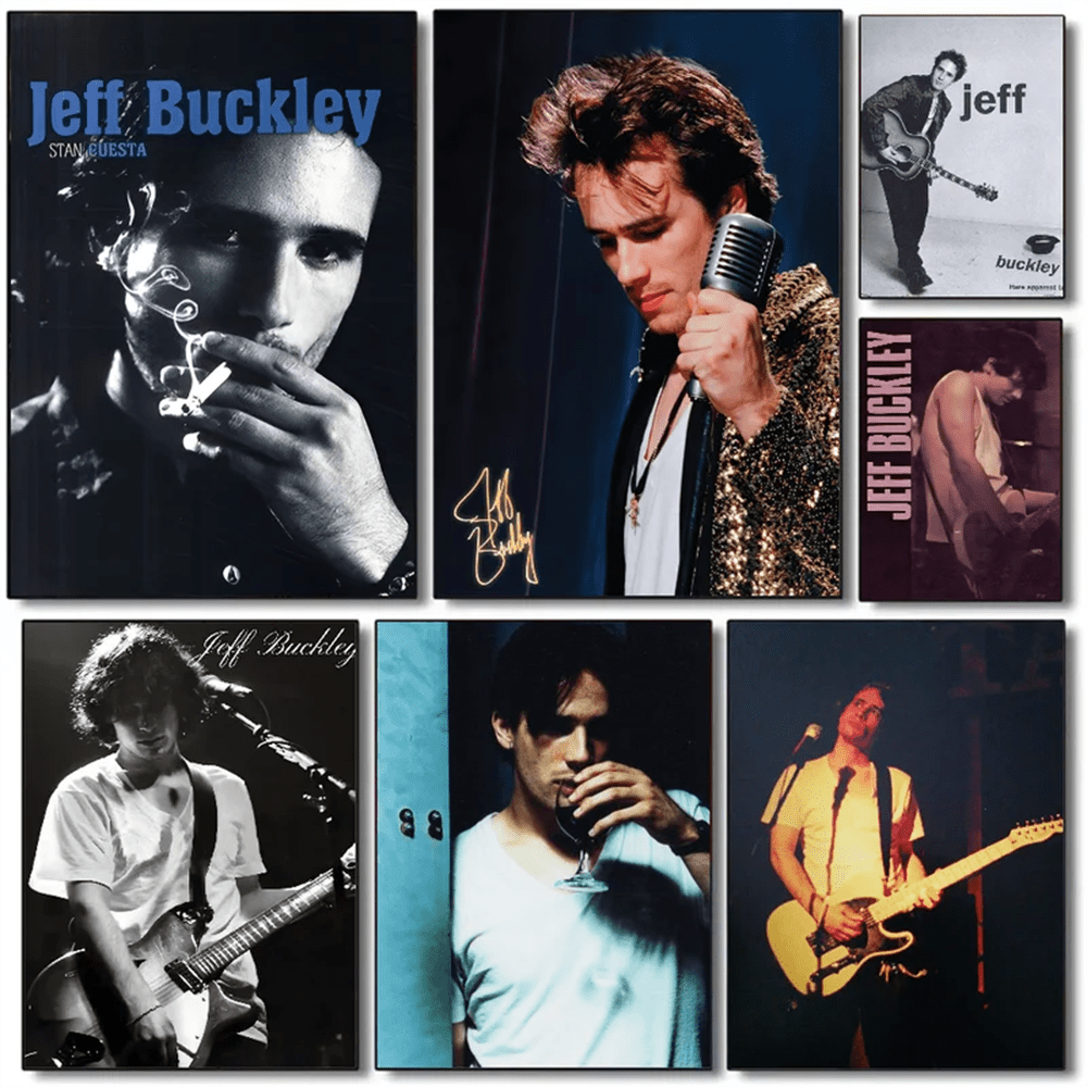 1 pieza Póster del cantante J-Jeff B-Buckley póster artístico HD resistente al agua para decorar la sala de estar, el dormitorio o el bar, sin marco