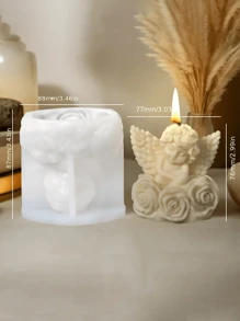 1 Stück Engel Rose Baby Silikon Form - mit Rosengrund und detailliertem Flügeldesign sowie exquisitem Baby-Design, repräsentiert Reinheit, Güte, einzigartige handgefertigte Kunstproduktion, Innen-DIY-Arbeitsproduktion, Duftkerzenproduktion, Mädchengeschenke, Festgeschenke. Es zeichnet sich durch hohe Temperaturbeständigkeit und einfache Entformung aus.
