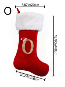 20in/48cm 26 Alphabet Letters Knit Monogram Stockings, Stockings Large Monogram Christmas Xmas English Letters Hanging Stockings Socks Double Sided Fireplace Hanging Stockings For Party Decoration New Year Party Gift Favors Supplies,Personalized Initial Stocking, Family Holiday Xmas Party Decor Birthday - Multicolor - View 14