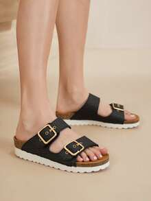 RevReaL Women's Platform Sandals With Two Thick Rope Straps - Flat Sole Shoes Stylish Sandals Summer Sandals For Women