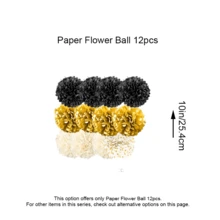 14pcs Black & Gold Party Decorations - Paper Flower Balls Set, Suitable For New Year, Wedding, Birthday, Engagement, Graduation Party Decor - Black and Gold Paper Flower Ball Set - View 5