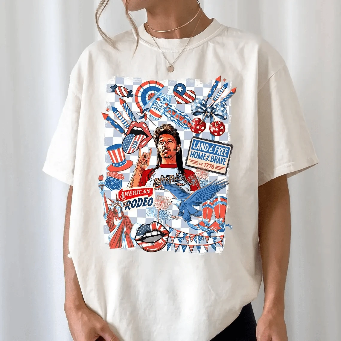 Joe Dirt 4th Of July Merica Tour Shirt, Joe Dirt Patriotic Day Shirt, Independence Day Shirt, Happy 4Th Of July Tee, Memorial Day Gift - 白色 - 查看 1