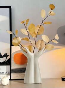1pc Creative White Matching Vase, Resin Vase, Ideal Bookshelf, Table, Bookshelf, Fireplace, Entrance Decoration, Modern Home Decoration For Living Room And Bedroom, Center Decoration, Mother's Day Gift, Graduation Gift, Wedding Decoration