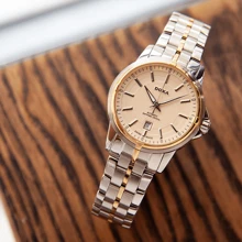 DOXA DOXA Ladies' Mechanical Watch - Gold Dial, Stainless Steel & Gold-Plated Case (Model D153TCM) - Business Elegance Automatic Timepiece