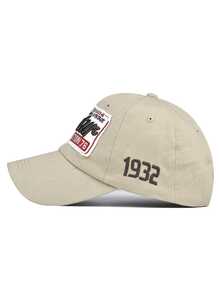 1 pieza Gorra de béisbol unisex de unicolor casual con letra bordada, gorra ajustable de poliéster con cierre a presión, versátil y de moda para actividades al aire libre y uso diario - Negro - Ver 8