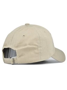 1 pieza Gorra de béisbol unisex de unicolor casual con letra bordada, gorra ajustable de poliéster con cierre a presión, versátil y de moda para actividades al aire libre y uso diario - Negro - Ver 9