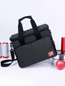 1 件 27L 大容量保温午餐袋便携式保温午餐手提袋男女通用，户外防水防漏冷藏盒袋带肩带保温盒，适用于户外露营野餐，便当盒家庭必需品厨房用品返校学校用品厨房配件学校用品袋用于学校工作午餐袋女士冷藏袋野餐配件学校配件 - 黑色 - 查看 5